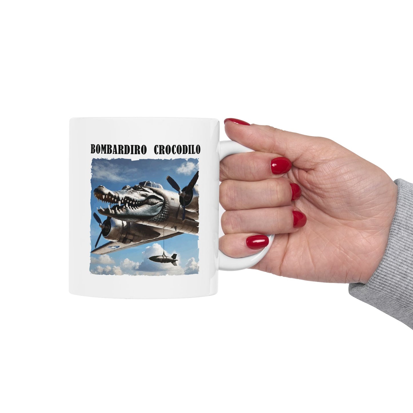 Funny "Bombardiro Crocodilo" Ceramic Mug - 11oz