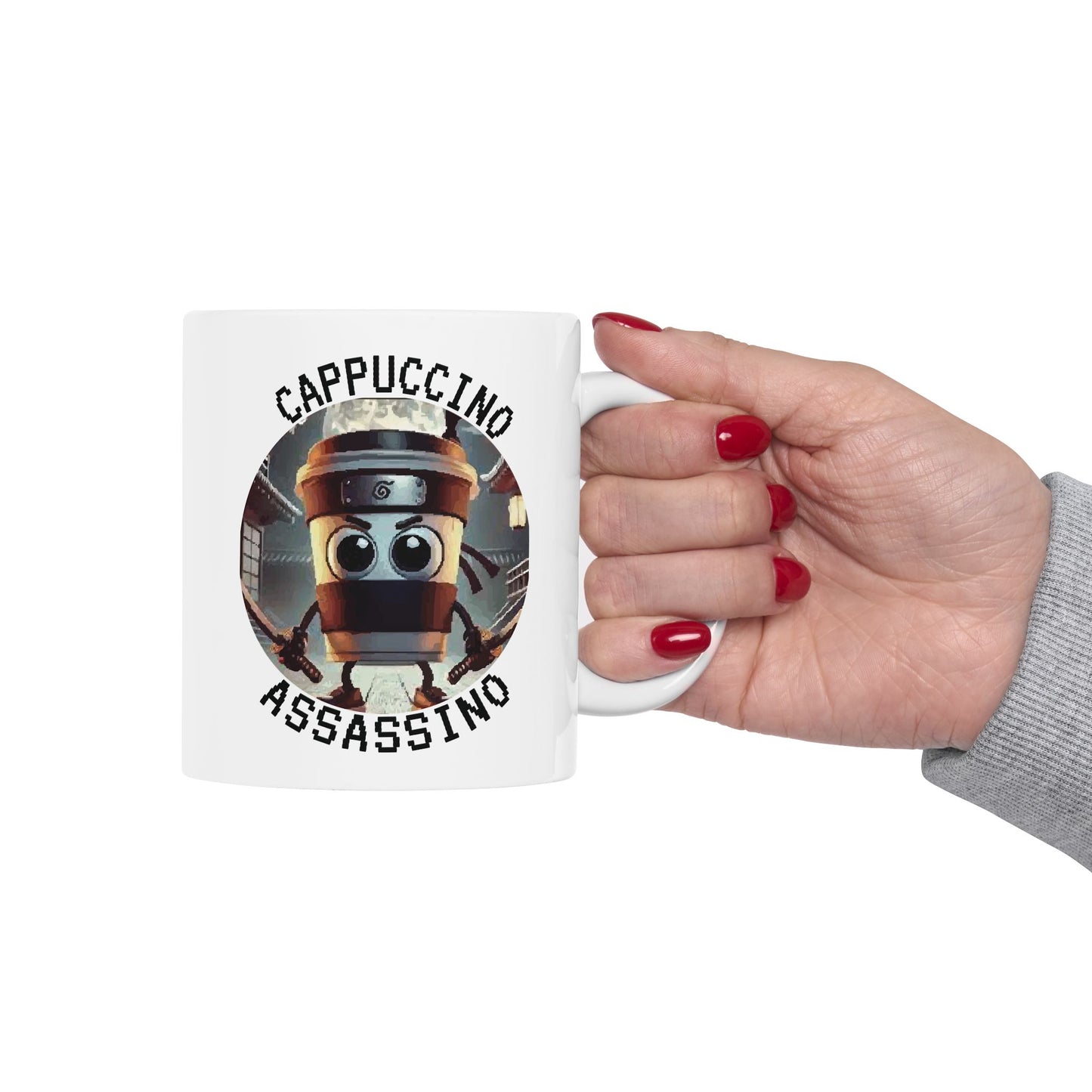 Funny Cappuccino Assassino Ceramic Mug - 11oz
