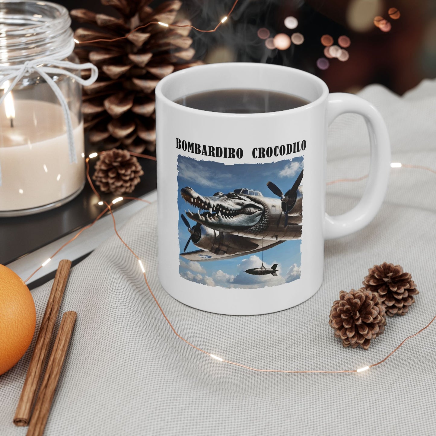 Funny "Bombardiro Crocodilo" Ceramic Mug - 11oz