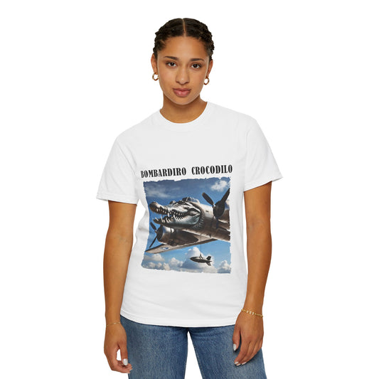 Bombardiro Crocodilo Trendy Unisex T-Shirt - White