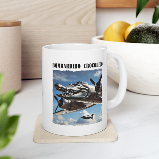 Funny "Bombardiro Crocodilo" Ceramic Mug - 11oz