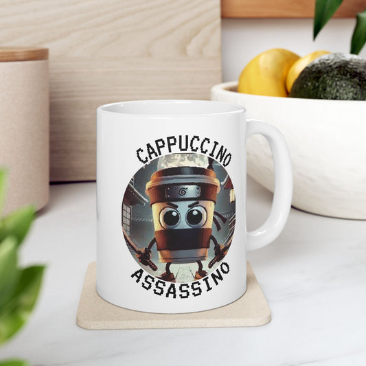 Funny Cappuccino Assassino Ceramic Mug - 11oz