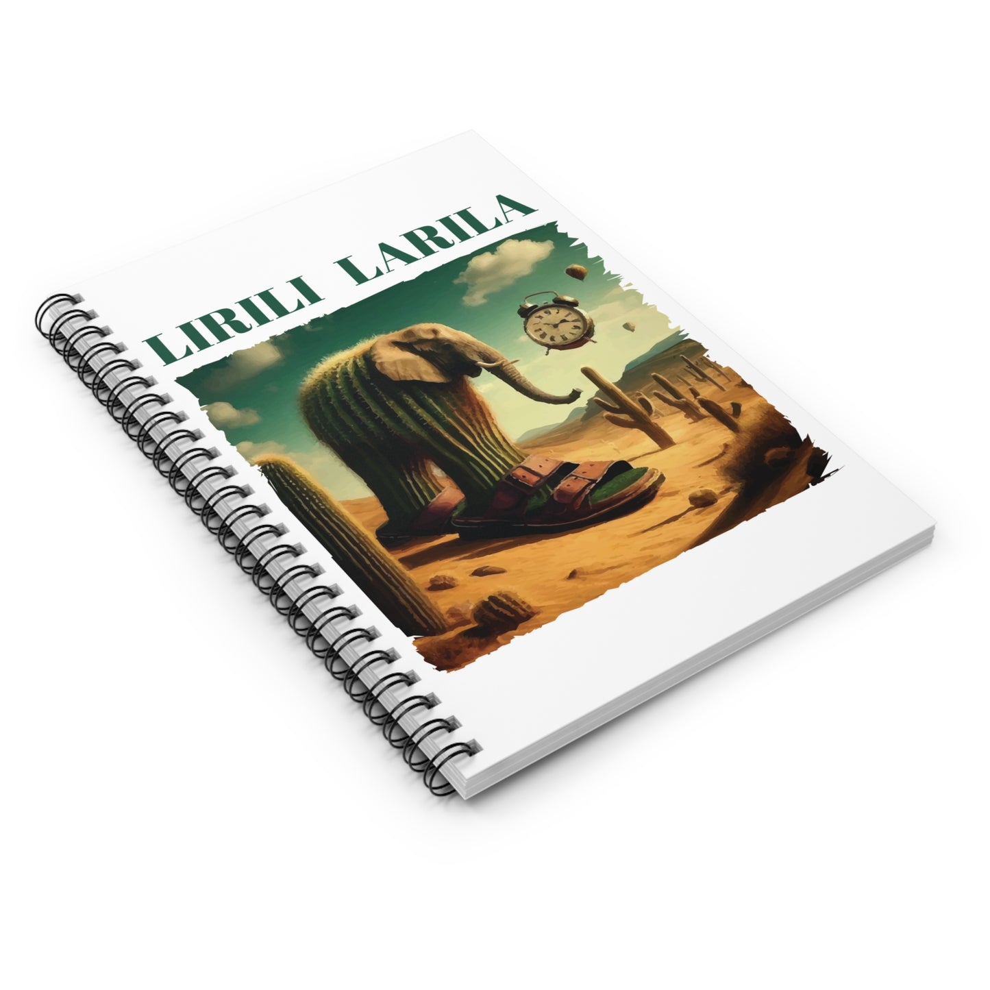 Whimsical Spiral Notebook - 'LIRILI LARILA' Elephant Design