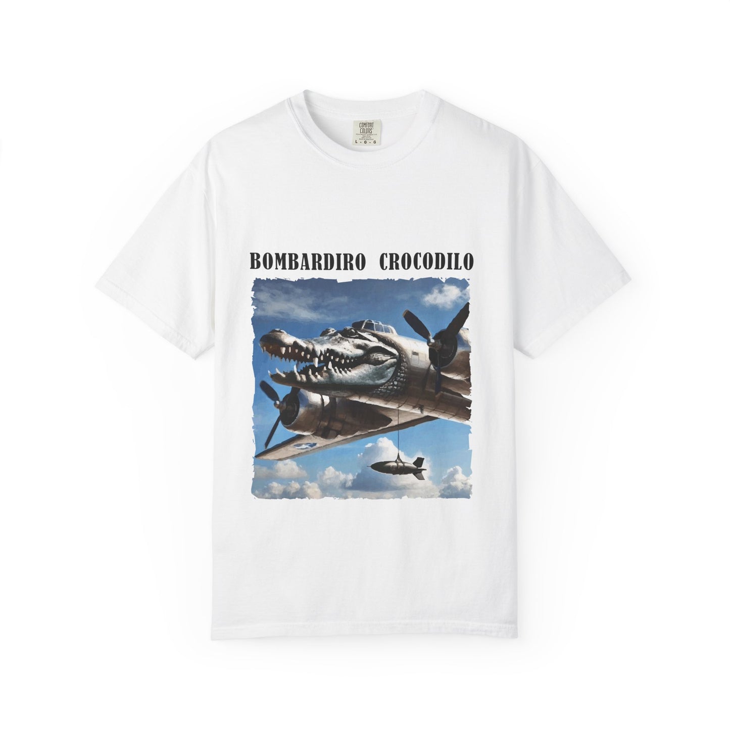 Bombardiro Crocodilo Trendy Unisex T-Shirt - White